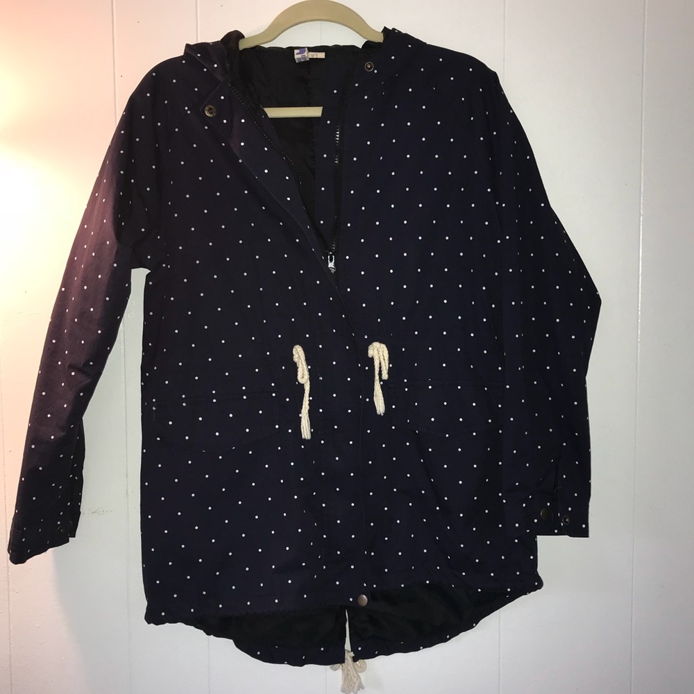 Worn Once Navy & White Polka Dot Jacket
